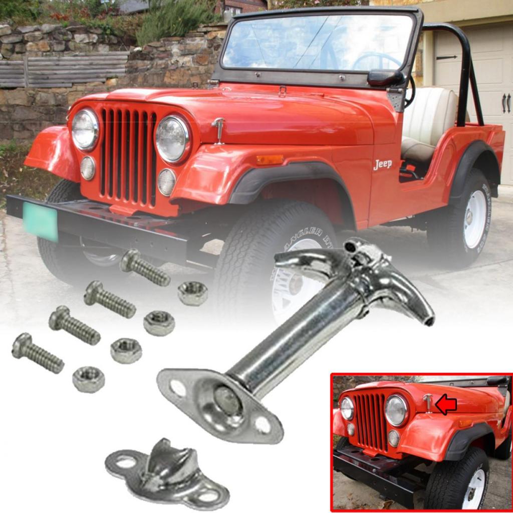 JEEP ส่งเร็ว !! ขอเกาะฝากระโปรง รถจี๊ป ตัวงอ ตัวตรง Jeep CJ CJ5 CJ7 CJ8 1ชิ้น