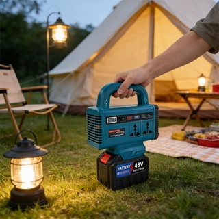 Makita เครื่องแปลงไฟ 300W ไร้สาย Power Inverter DC 21V To 220V สําหรับ Home Application Inverter 3USB แปลงไฟ หม้อแปลงไฟ