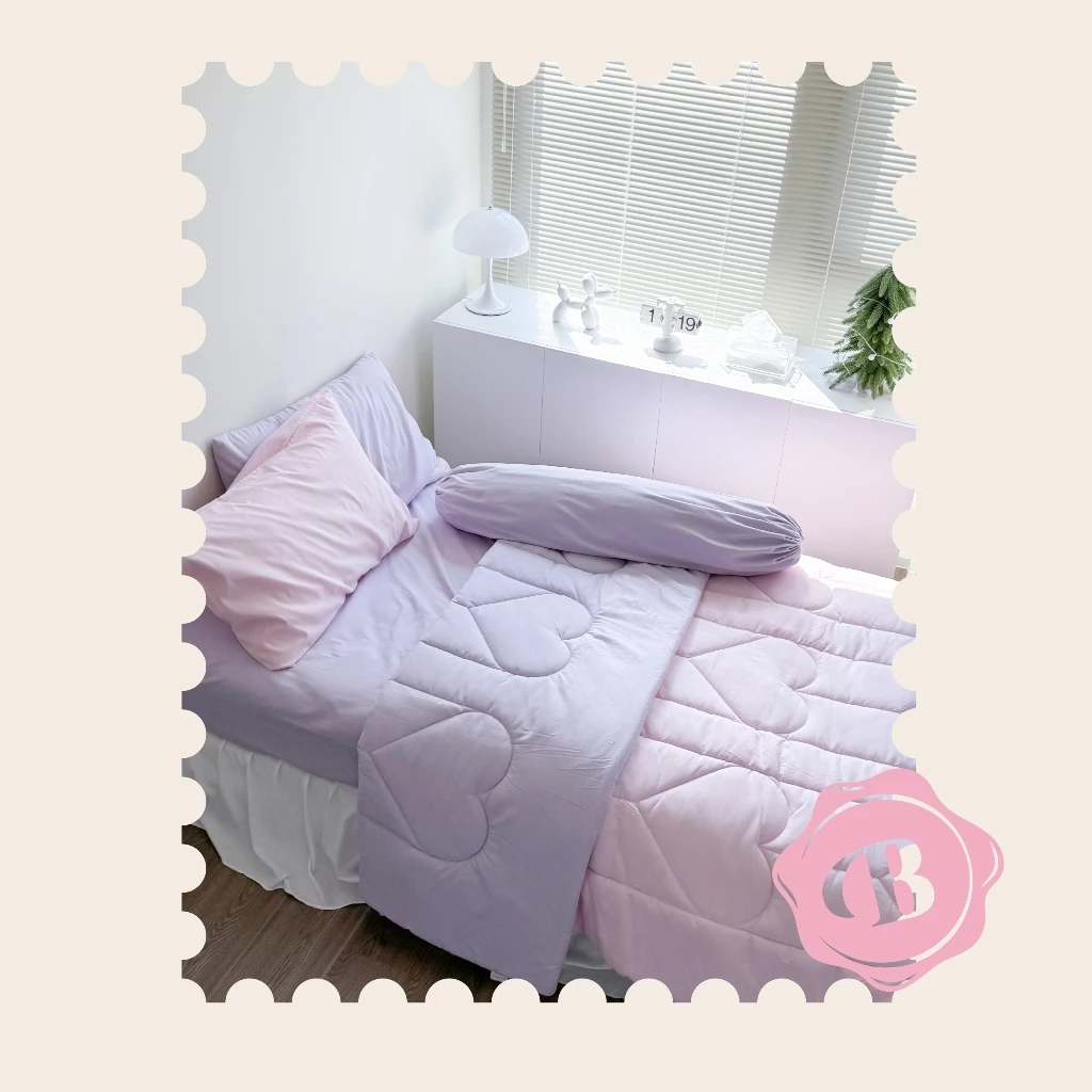 BEDRIDA ชุดผ้าปูที่นอนครบเซ็ต พร้อมผ้านวมลายปักหัวใจ thumbnail 3
