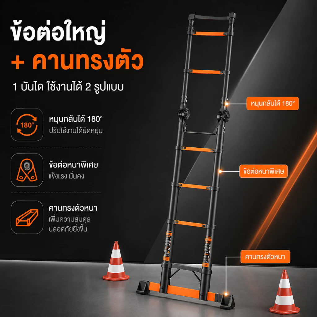 บันไดอลูมิเนียมพับได้ thumbnail 4