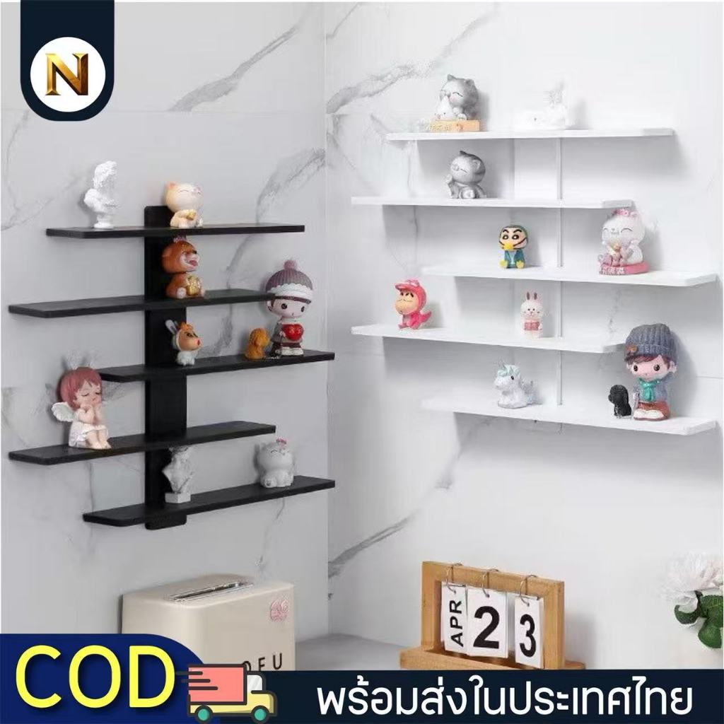 พร้อมส่ง🌻ชั้นวางของติดผนัง PVC โดนน้ำได้ รุ่น DECOR-5 สไตล์มินิมอล ประกอบง่ายไม่ยุ่งยาก
