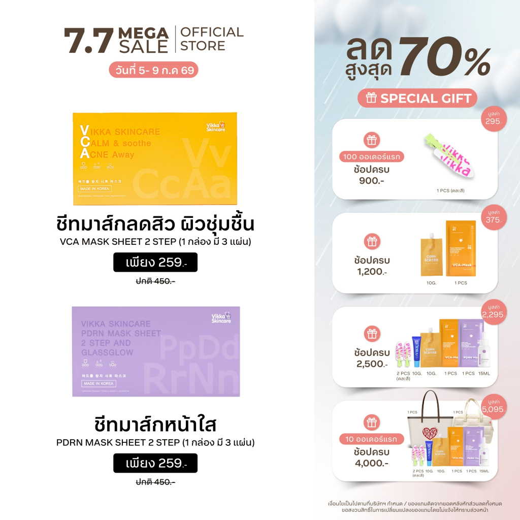 VIKKASKINCARE มาส์กชีสนำเข้าเกาหลี VCA MASK SHEET / PDRN MASK SHEET 2 STEP ผิวฉ่ำ ผิวฉ่ำโกลว์ สำหรับผิวสิวสมดุลแบคทีเรีย