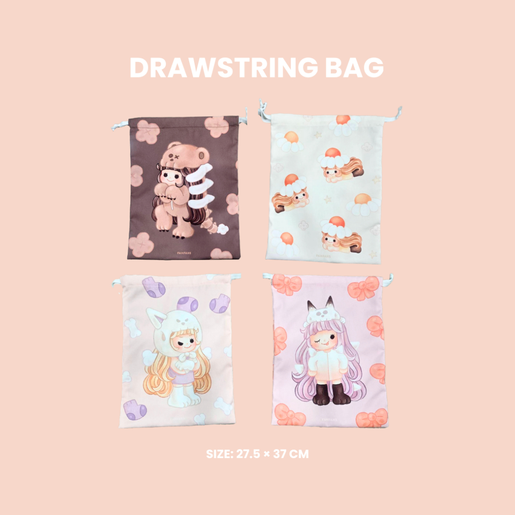 FAHFAHS | DRAWSTRING BAG ถุงผ้าหูรูด (among monsters)