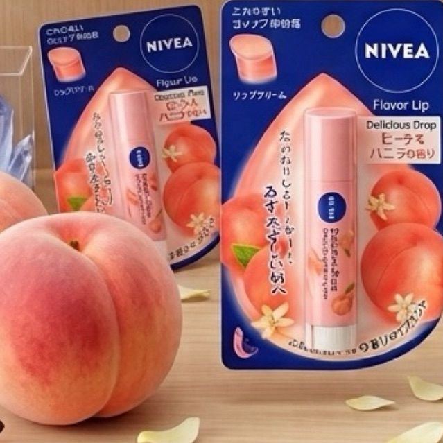 พร้อมส่ง Nivea Flavor Lip Delicious Drop Peach 3.5g SPF11