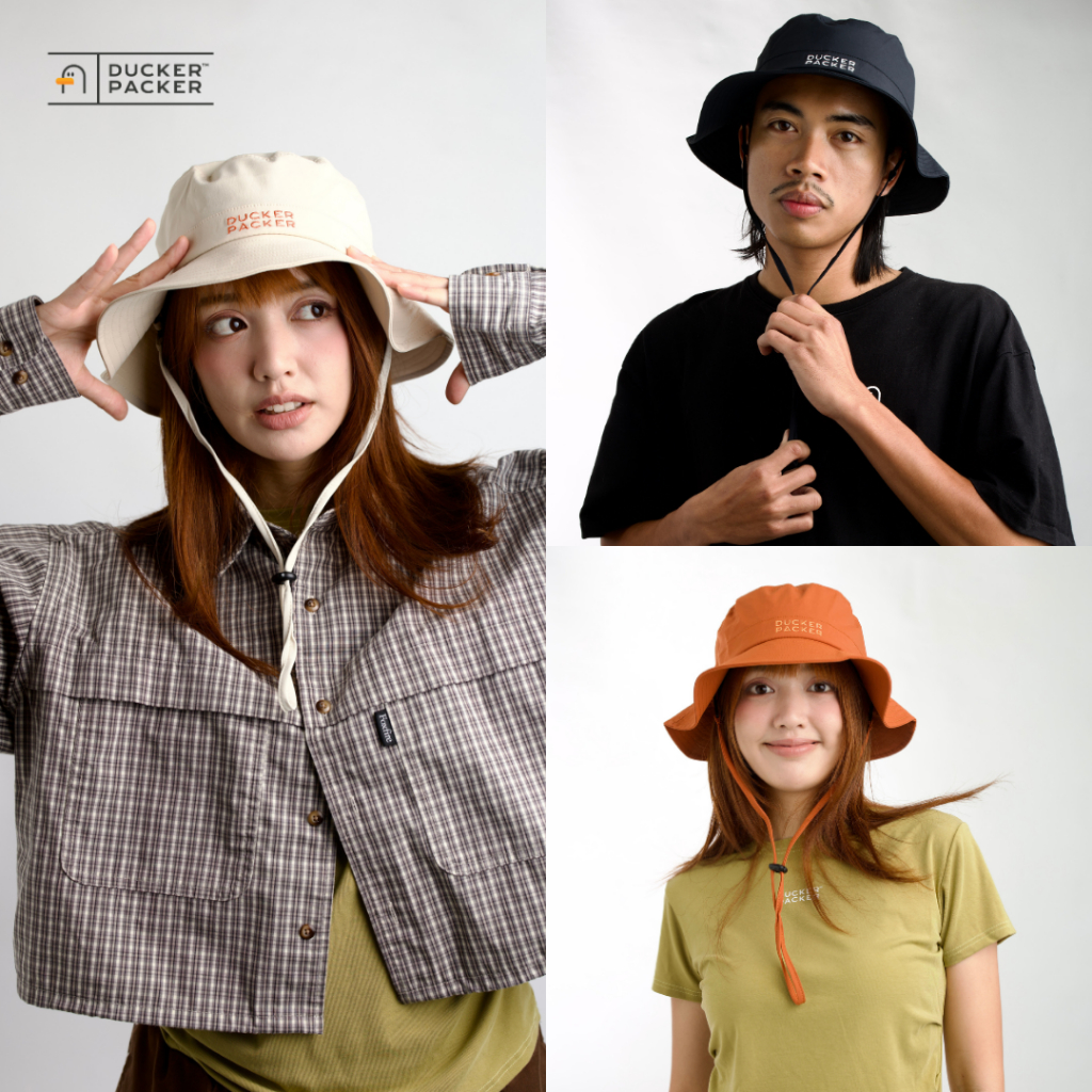 DUCKER PACKER The Bucket Hat | หมวกบักเก็ต กันแดด UPF50+ ระบายอากาศดี มีสายคล้องคอถอดได้
