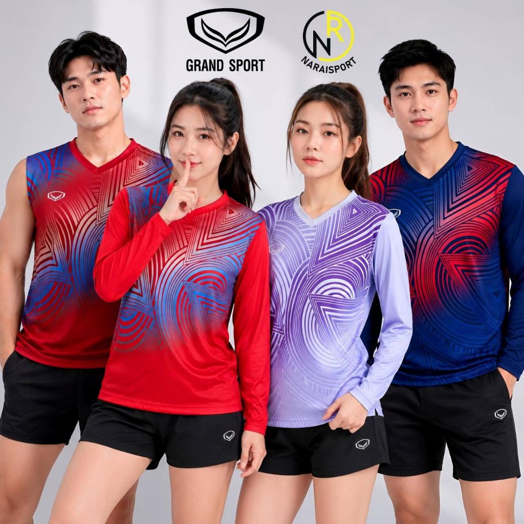 ***ของแท้ส่งไว***Grand sport เสื้อกีฬา ผ้าไมโครเกรดพรีเมียมพิมพ์ลาย ผ้าเบาสบายใส่ไม่ร้อนสีไม่ตกใส่ได้ทั้งชายหญิง 11002