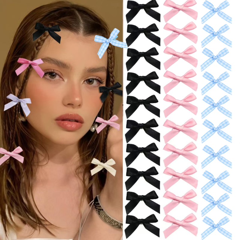 โบว์ริบบิ้นสำเร็จรูป 10ชิ้น/แผง หลากหลายแบบ ใช้DIYตกแต่งของขวัญ ช่อดอกไม้ กล่องเค้ก งานคราฟต์ Bow Craft