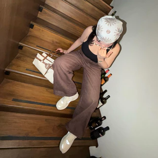 Brown Baggy Jeans 👖 ✨ ยีนส์ทรงบากี้ สีน้ำตาลเข้ม ยีนส์สาวอวบอ้วนทรงใหญ่ 🌊🖤 | Geebeety