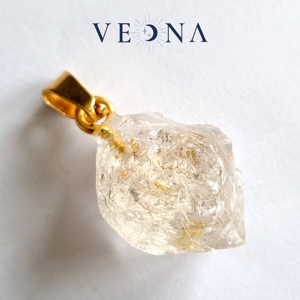จี้หิน Diamond Quartz | Herkimer หินแท้ | สร้อยคอสีใสแห่งพลังบวก | เลือกชิ้นได้ (แถมสร้อยฟรี)