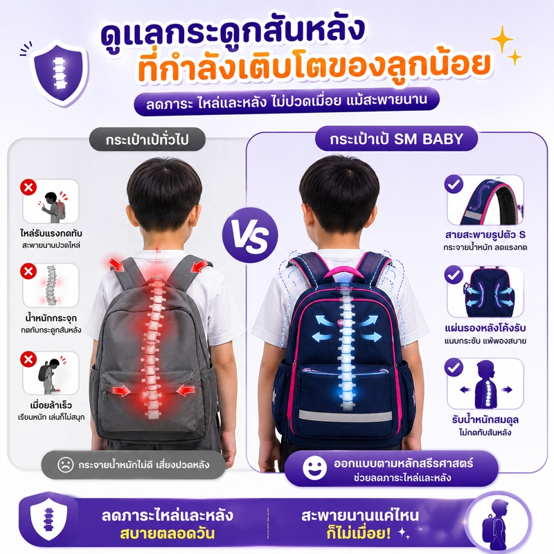 2026 แฟชั่นกระเป๋านักเรียนสำหรับเด็กเด็ก Unisex รูปที่ 8