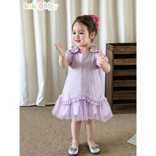 [90-150]Parry dress ชุดออกงาน ลายลูกไม้ เสื้อผ้าเด็กผู้หญิง ชุดเด็กกีกี้เบบี้ KP