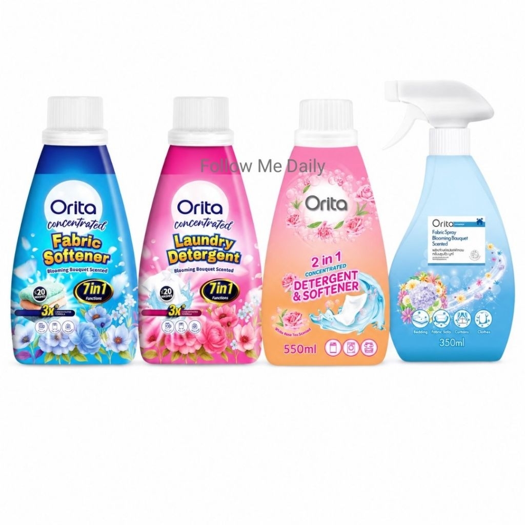 Orita น้ำยาปรับผ้านุ่ม น้ำยาซักผ้า สเปรย์ผ้าหอม น้ำยาซักผ้าผสมปรับผ้านุ่ม แบบขวด สูตรเข้มข้น โอริต้า by watsons (1ชิ้น)