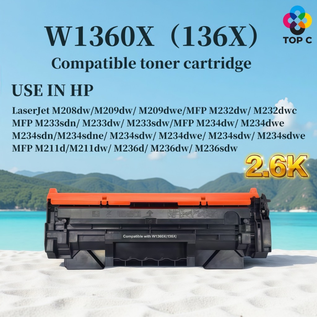 หมึกเทียบเท่า W1360X (136X) /หมึก hp136x/1360/w1360a M208dw  M209dw/M209dwe/M232dw/M232dwc