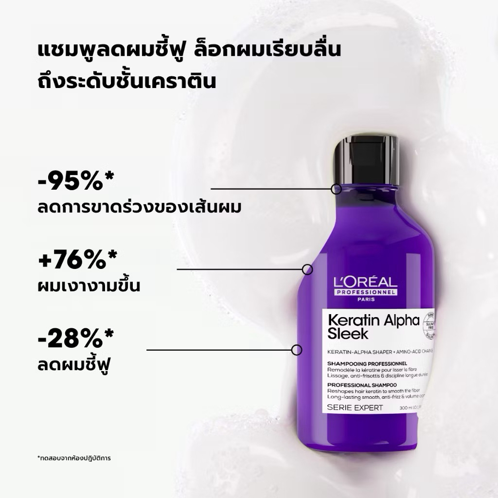 Loreal Keratin Alpha Sleek Smooth Shampoo 300/500ml. รูปที่ 5