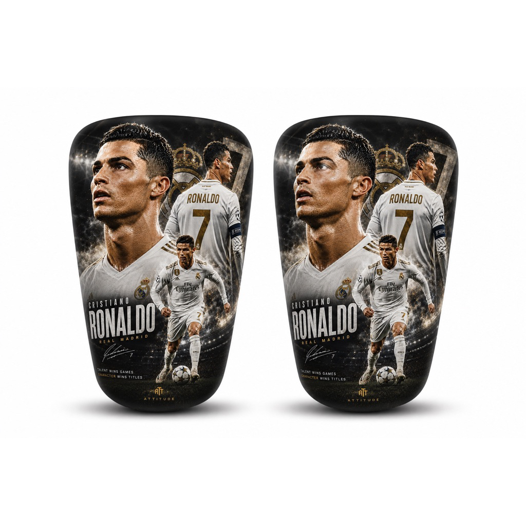 สนับแข้งฟุตบอล ATT ATTITUDE ลาย Cristiano Ronaldo สำหรับฟุตบอลและฟุตซอล