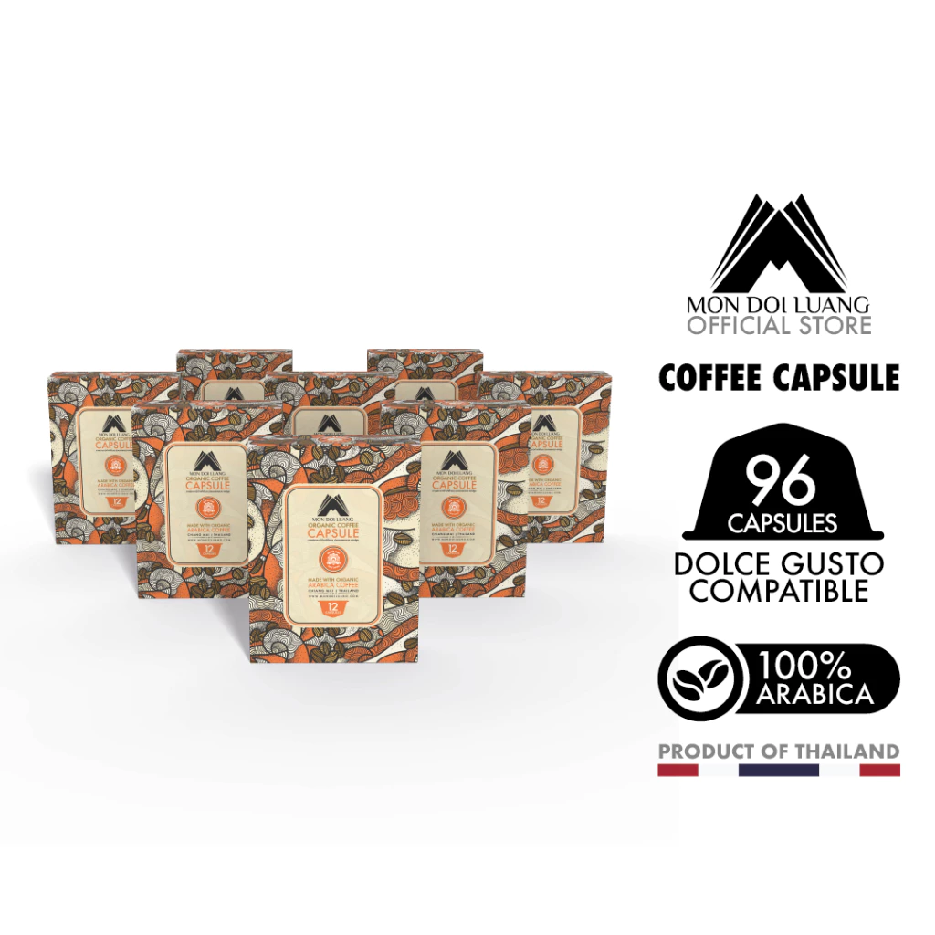 (8 กล่อง) กาแฟออร์แกนิค ม่อนดอยหลวง - กาแฟแคปซูล Dolce Gusto compatible
