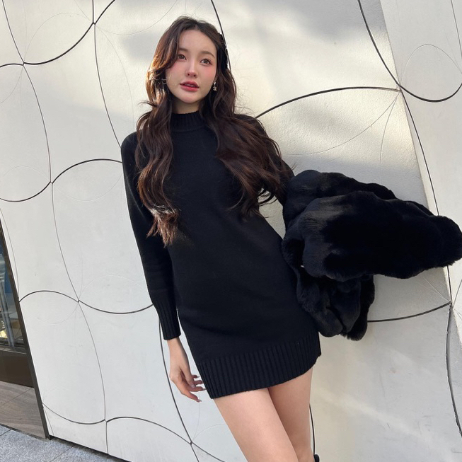 Puri&Me Elsa Dress Ultra Warm เดรสไหมพรมทอหนา มินิเดรส สามารถใส่ร่วมกับถุงน่องบุขนได้ (ทรงเดรสสั้นกรุณาเช็คความยาว)