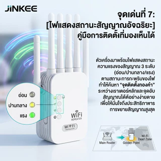 ตัวขยายสัญญาณ WiFi 5G ระยะไกล ไร้สาย 1200Mbps 2.4/5GHz Dual Band สัญญาณแรง ครอบคลุมบ้าน 2 ชั้น พร้อมสายแลน