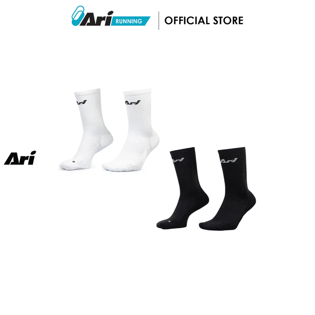 ARI ADEPT TERRY RUNNING CREW SOCKS - ถุงเท้าวิ่ง อาริ