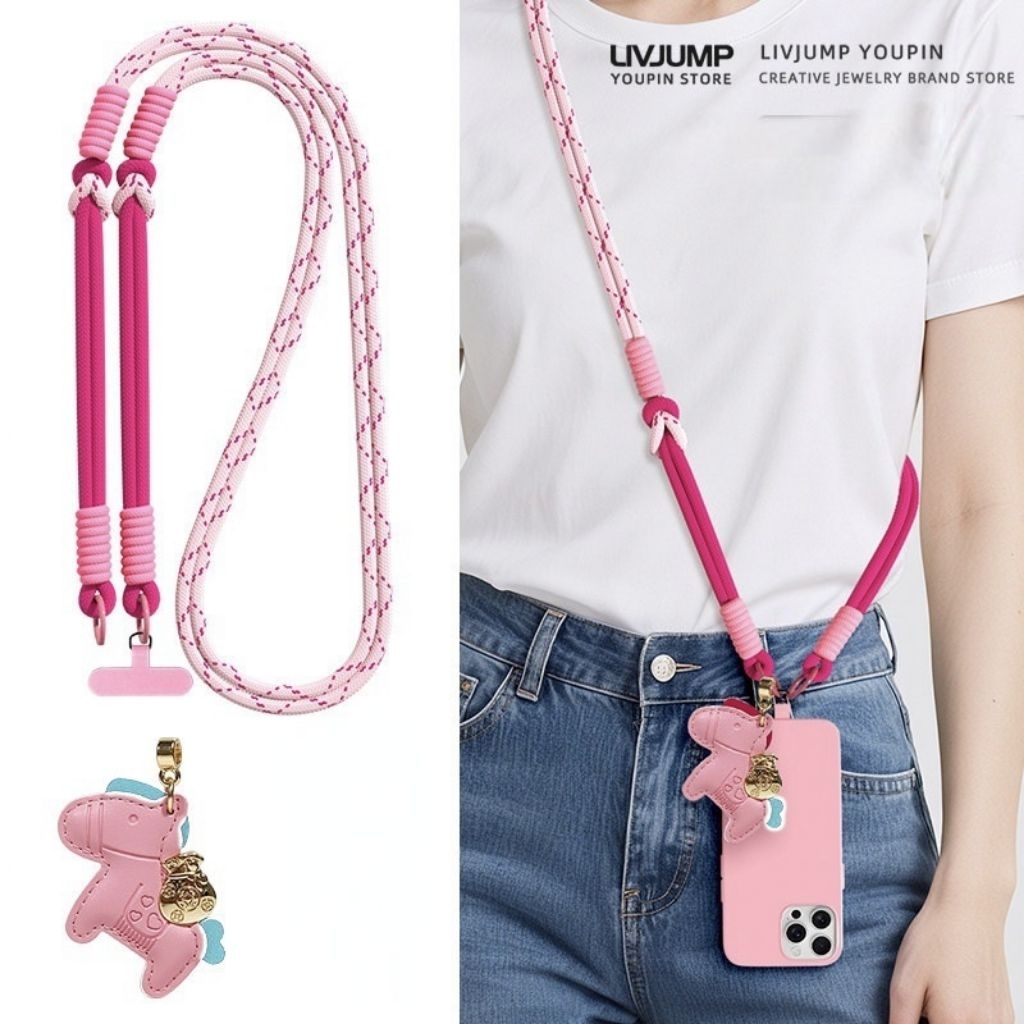 สายคล้องโทรศัพท์สะพายข้าง เชือกเส้นมือถือ ปรับความยาวได้