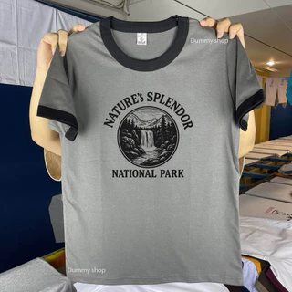เสื้อยืดรุ่นแขนกุ๊นสกรีนลายNature