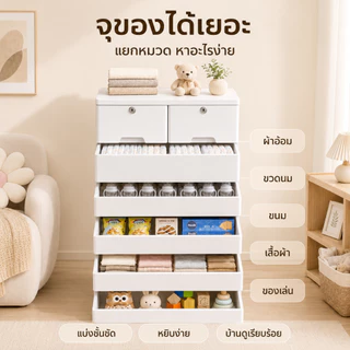 Casa ตู้ลิ้นชักพลาสติก 7/6/5/4 ชั้น ใส่เสื้อผ้า-ของใช้ หนาแน่น ทนทาน มีล้อ เคลื่อนที่สะดวก สีสลับสวยงาม