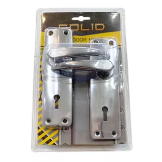SOLID ลูกบิดประตูเขาควาย PVC ชุปโครเมียม พร้อมกุญแจ 2 ดอก