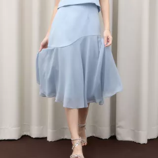 Miss office กระโปรงยาวตัดต่อหน้าหลังชีฟอง (Amaryl Skirt : MS-050)