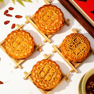 ขนมไหว้พระจันทร์ ไส้ถั่วแดง ไข่เค็ม งาดำ โหงวยิ้ง หวานน้อย อร่อย 100กรัม 月饼