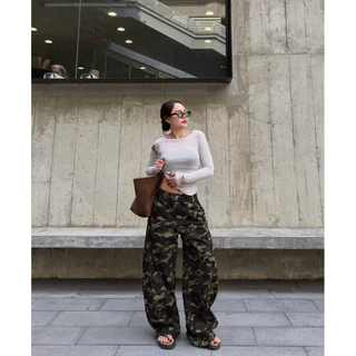 CAMODENIM JEANS ยีนส์ลายทหารขายาว jeansbypat