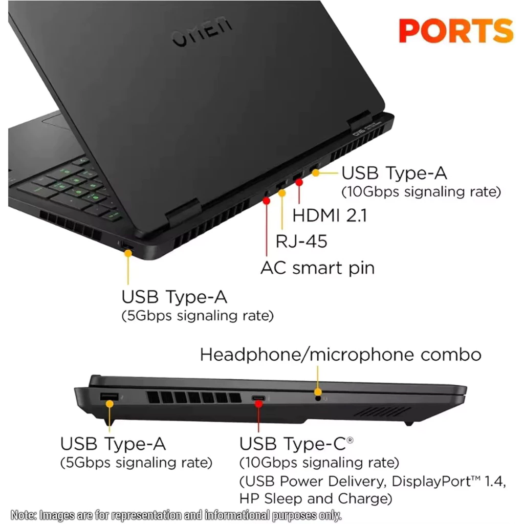 H/ POMEN Gaming Laptop AMD Ryzen 9-8940HX 32 GB DDR5 RAM 1TB PCle SSD 16" 2K (1920x1200) 144Hz Windows 11 Pro 5.3GHz for thumbnail 4