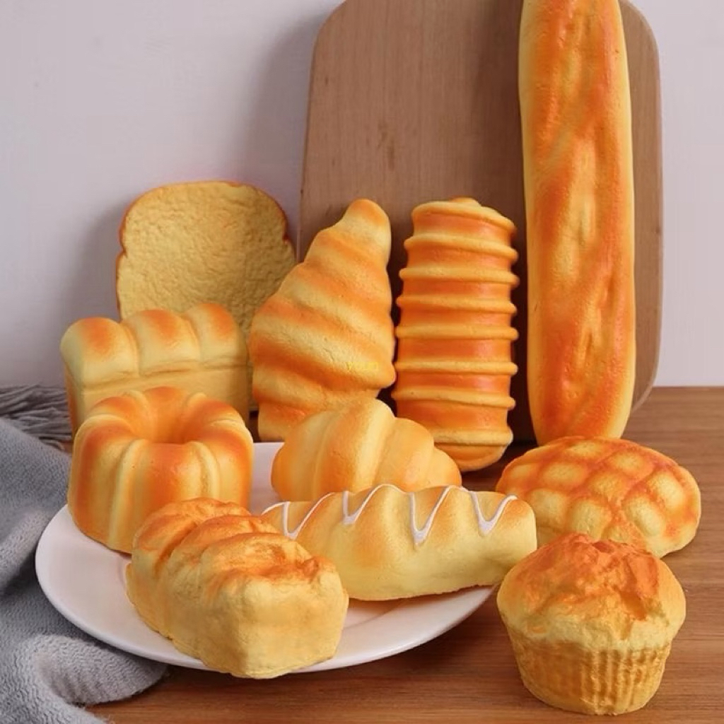 (พร้อมส่งจากไทย) สกุชชี่ squishy ของเล่น สกุชชี่ขนมปัง ของเล่นคลายเครียด สโลว์นุ่มนิ่ม ซาลาเปา เนย ผลไม้