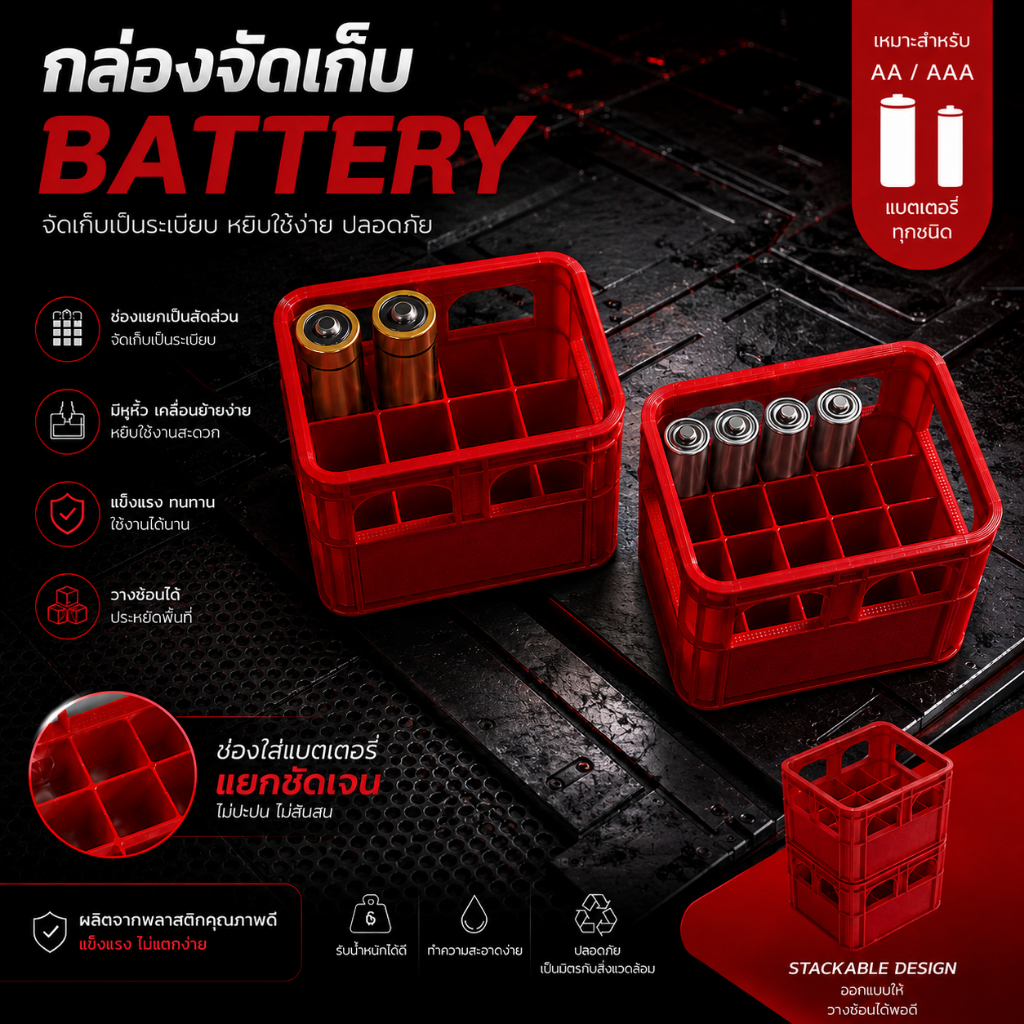 Battery Box Mini ลังเก็บถ่าน AA / AAA