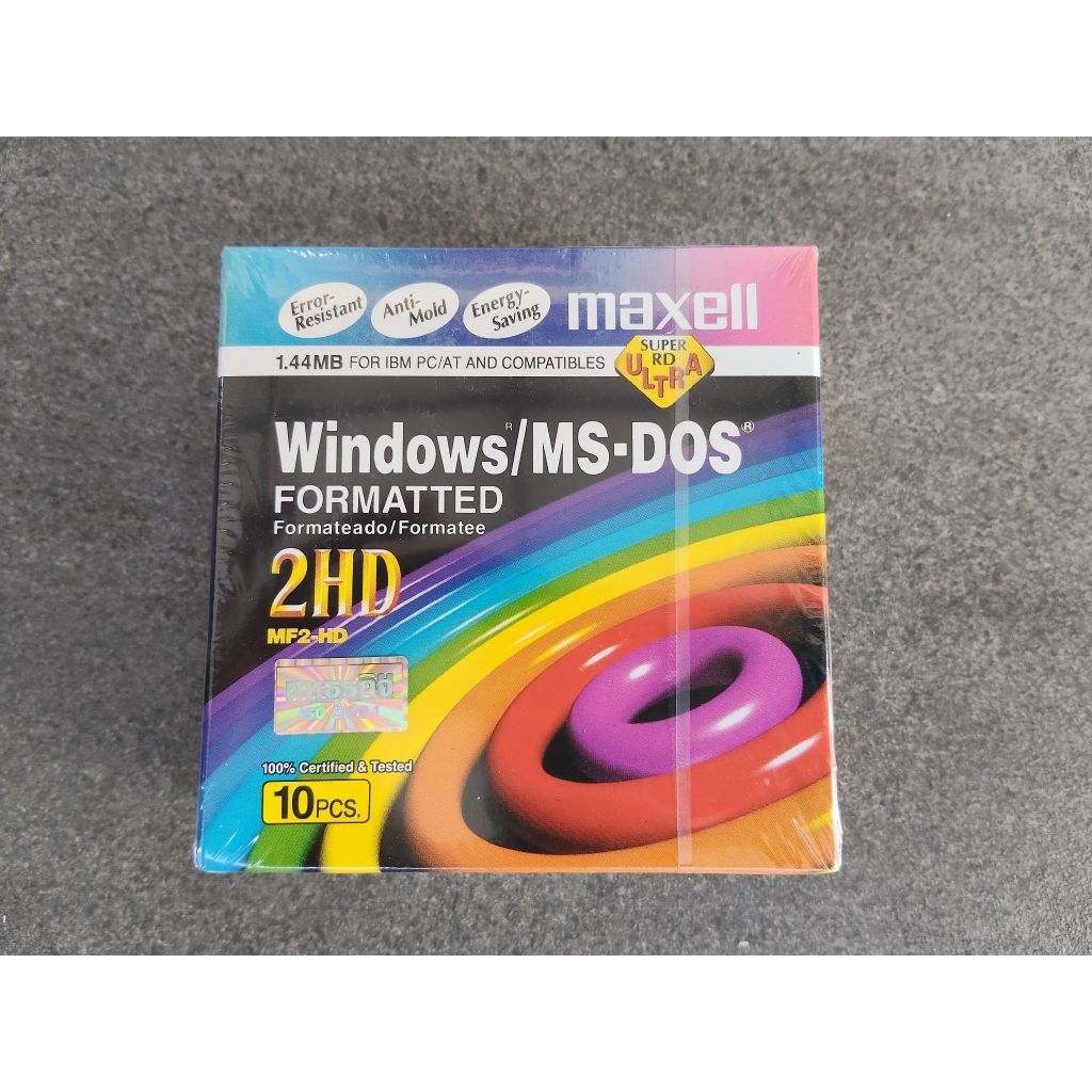 แผ่นดิสเก็ตต์ Floppy Disk 3.5" Maxell Super RD Ultra 2HD (1กล่อง มี 10 แผ่น)สภาพใหม่มือหนึ่ง ในซีลเดิมจากโรงงาน