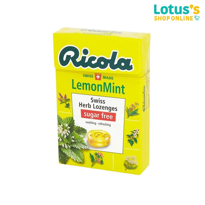 ริโคลา ลูกอม เลมอนมิ้นต์ ขนาด 40 กรัม RICOLA LEMON MINT 40 G.