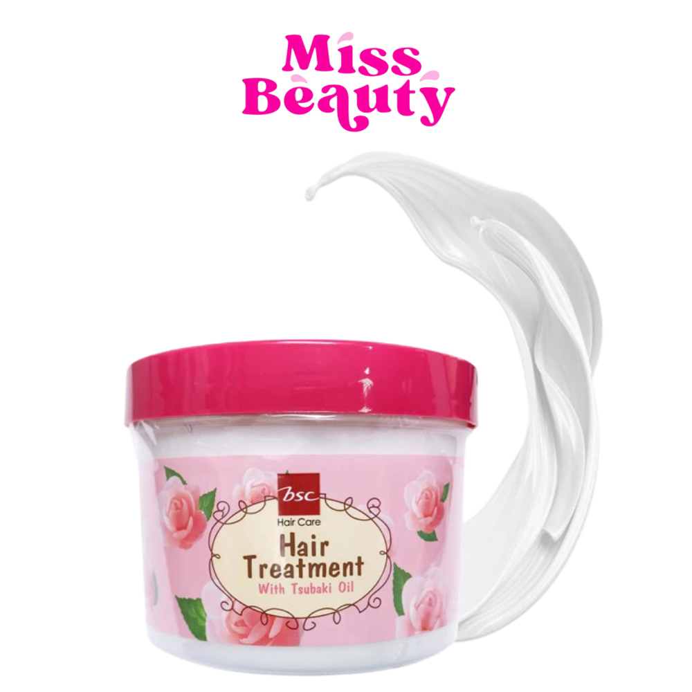 BSC Hair Care Hair Treatment With Tsubaki Oil บีเอสซี กลอสซี่ แฮร์ ทรีทเท้นต์ แว็กซ์ 400 มล.
