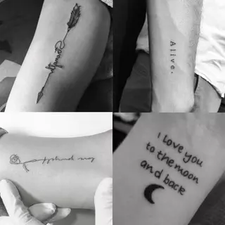 ส่งCOD📦【Kate Magic Tattoo】สติกเกอร์รอยสักชั่วคราว ลายภาษาอังกฤษ ขนาดเล็ก กันน้ํา 15 วัน ไม่หลุดง่าย