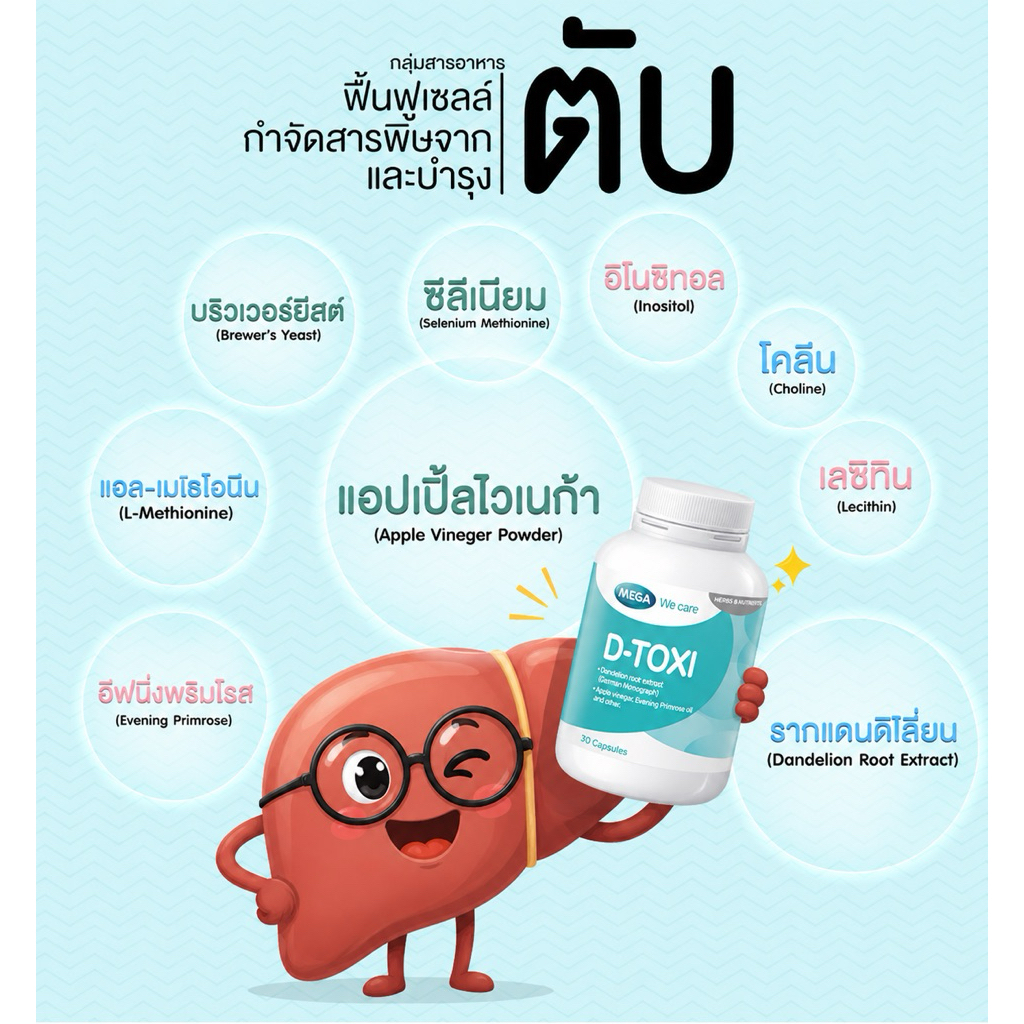 วิตามินบำรุงตับD-Toxiเมก้าวีแคร์30แคปซูล