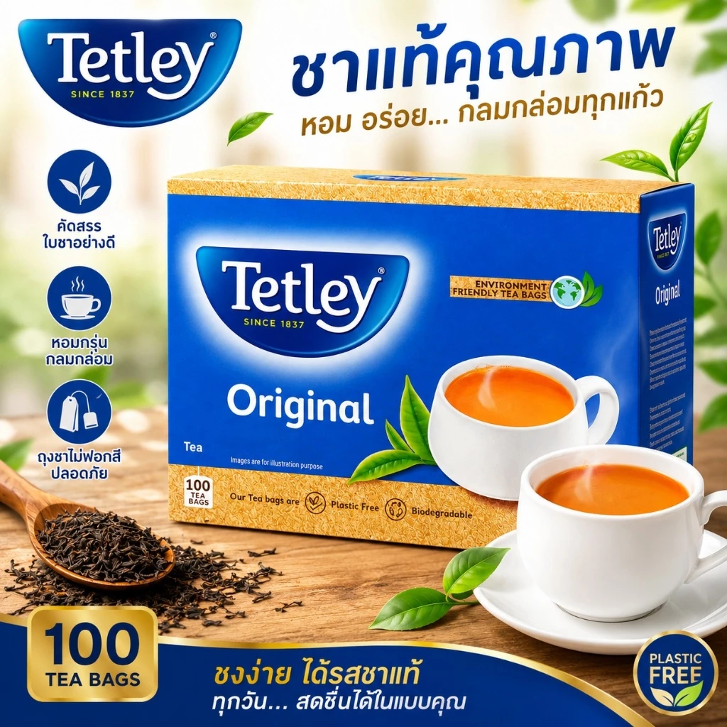 TETLEY ORIGINAL TEA BAG 100 UNITS