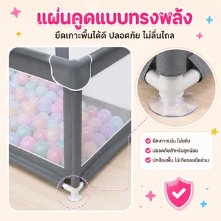 NIVICO BEBE คอกกั้นเด็ก 6 ฟุต ขนาดใหญ่ โครงเหล็กแข็งแรง ตาข่ายระบายอากาศ 360° คอกเด็กเล่น ท่อเหล็กหนา