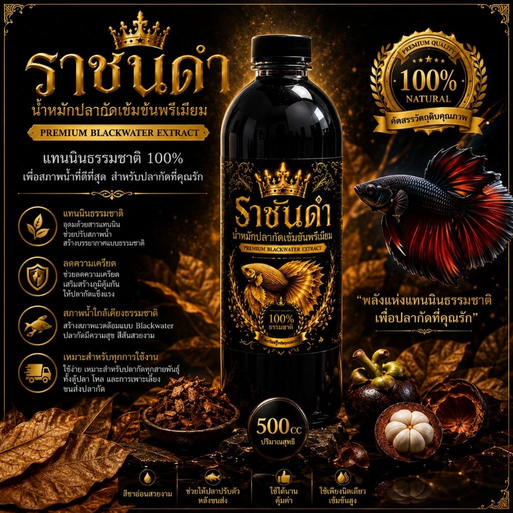 น้ำหมักใบหูกวางเปลือกมังคุดสีเสียดบรรจุ 500 CC