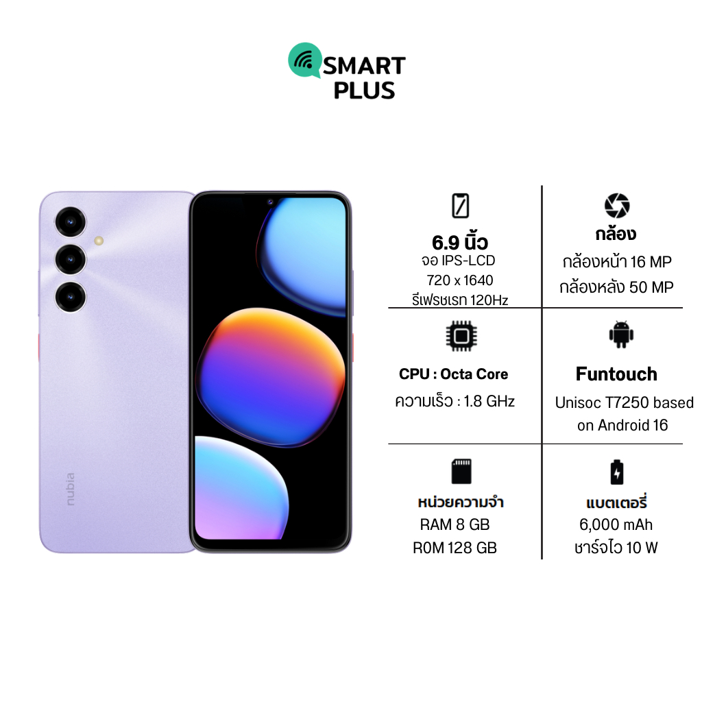 ZTE Nubia V80 Max (8/128) ประกันศูนย์ 18 เดือน [ หน้าจอ6.9 นิ้ว แบต 6000 mAh ] (smartplus)