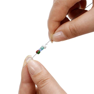 เข็มร้อยลูกปัดสแตนเลส DIY 0.15-0.4mm เข็มลูกปัดบิด ทนทาน ใช้งานง่าย ประดับด้วยลูกปัด DIY 1ชิ้น