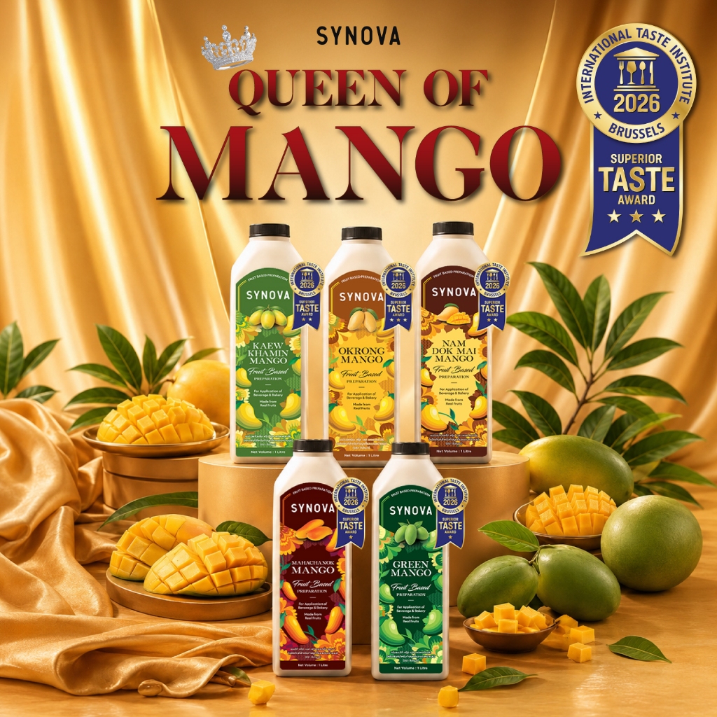 น้ำผลไม้เข้มข้น: SYNOVA ซอสมะม่วงเข้มข้น Queen of Mango Fruit Based Preparation (Btl-1 L.)