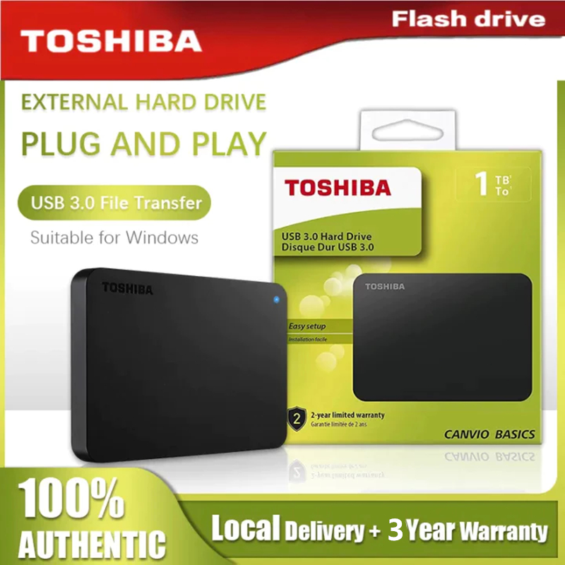 Toshiba External Hard Drive ความจุ 1TB 2TB สำหรับ Windows USB 3.0 การถ่ายโอนไฟล์