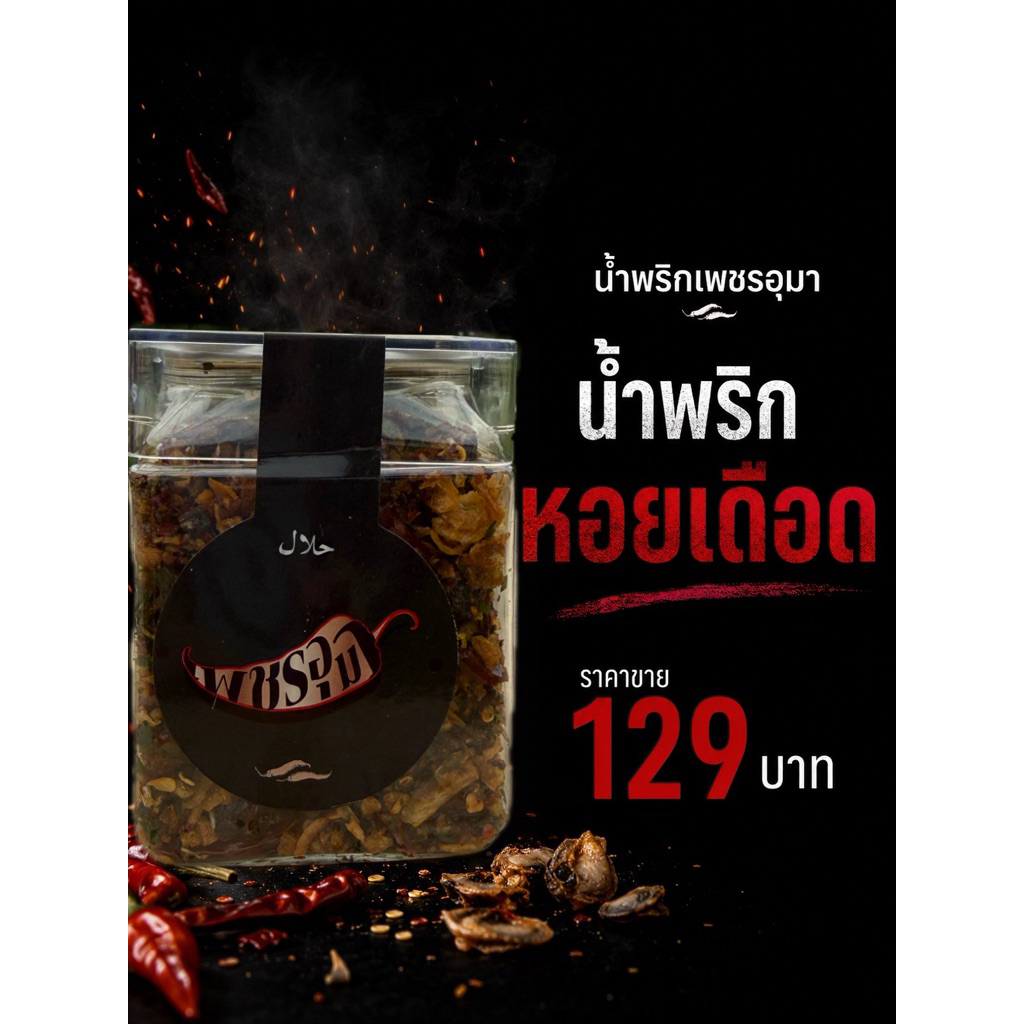 น้ำพริกหอยเดือด (หอยลาย) 3 รส ฮาลาล