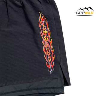 Khem khaeng Reflect (V.2.1) FIRE COLOR BLACK เข้มแข็งรันนิ่ง กางเกงสำหรับวิ่ง ออกกำลัง ผ้าแห้งเร็ว ซับในยาว