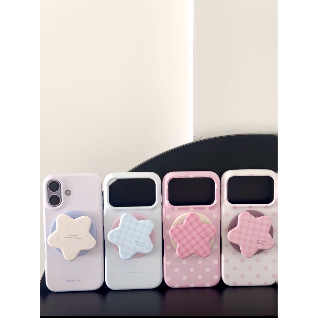 [15-17pm] เคสลายจุดดาวMS + Griptok แม่เหล็ก ผิวแมทกันรอยนิ้วมือ