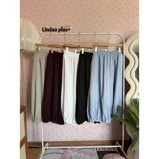 (LD) กางเกงขาแปดส่วน ทรงจินนี่ น่ารัก ใส่สบาย น่ารัก ดูมีสไตล์ เสื้อผ้าสาวอวบอ้วน ไซส์ใหญ่