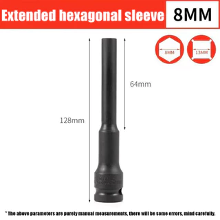 ลูกบล็อกยาว 1/2 นิ้ว 4ชิ้น/ชุด ลูกบล็อค ยาว128MM. 8-10-12-14mm ลูกบล็อคลมยาว